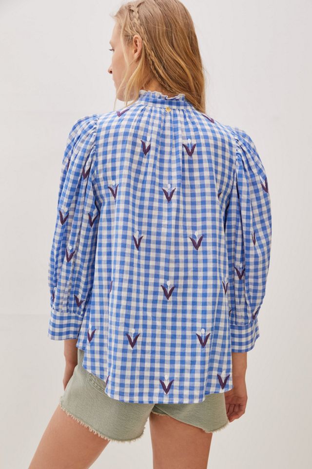 Patty Embroidered Gingham Buttondown #2