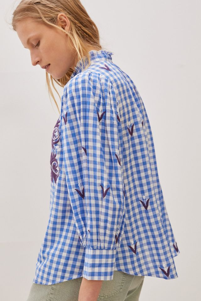 Patty Embroidered Gingham Buttondown #3