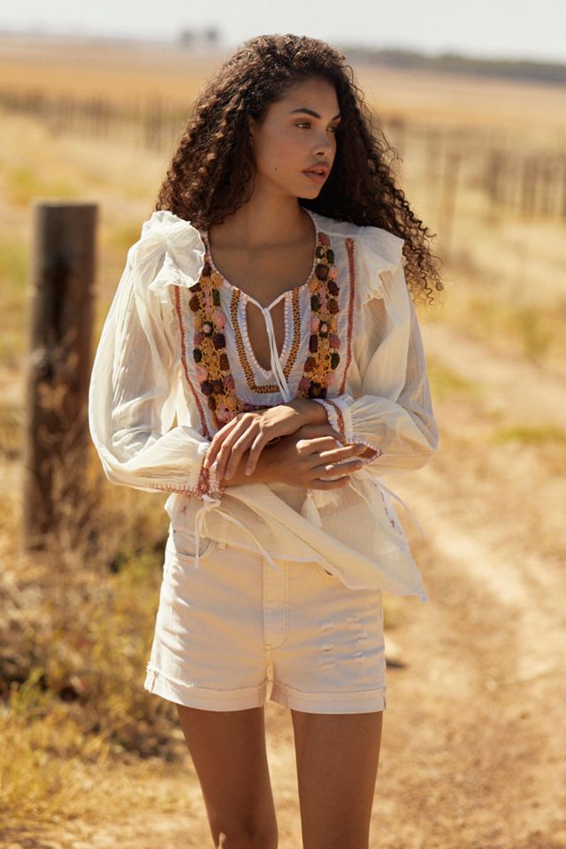 Valentina Embroidered Peasant Blouse
