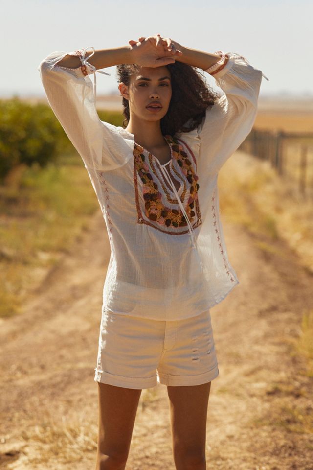 Valentina Embroidered Peasant Blouse #1