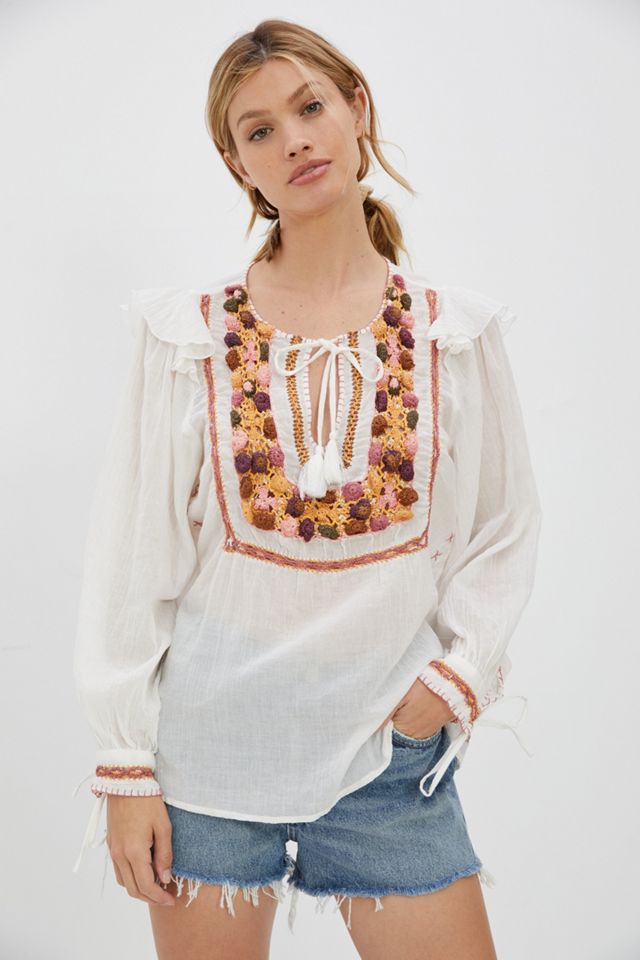 Valentina Embroidered Peasant Blouse #4
