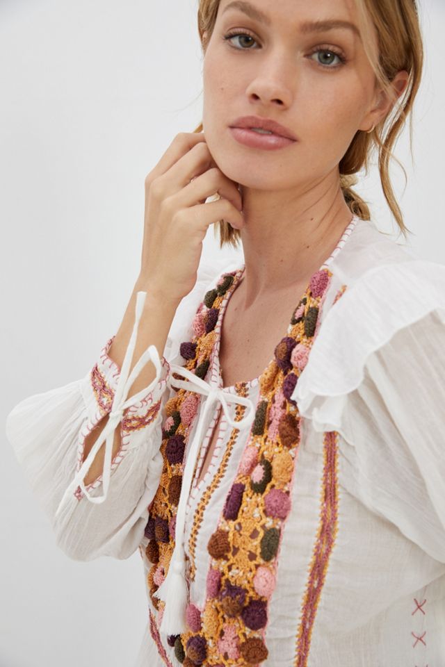 Valentina Embroidered Peasant Blouse #5