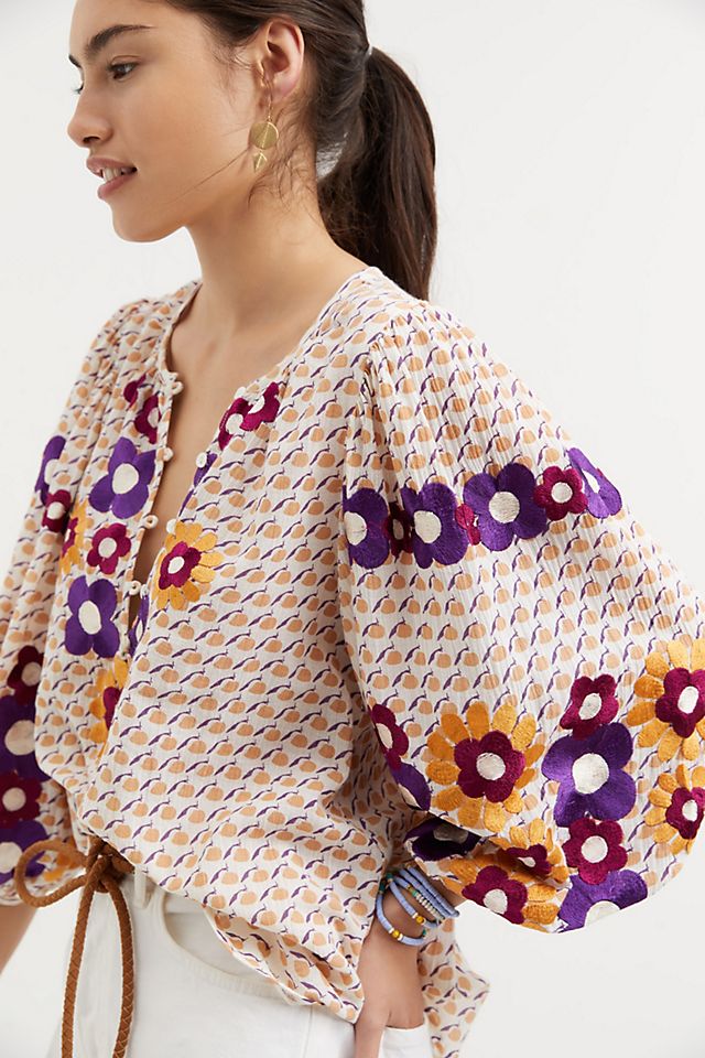Embroidered Peasant Blouse