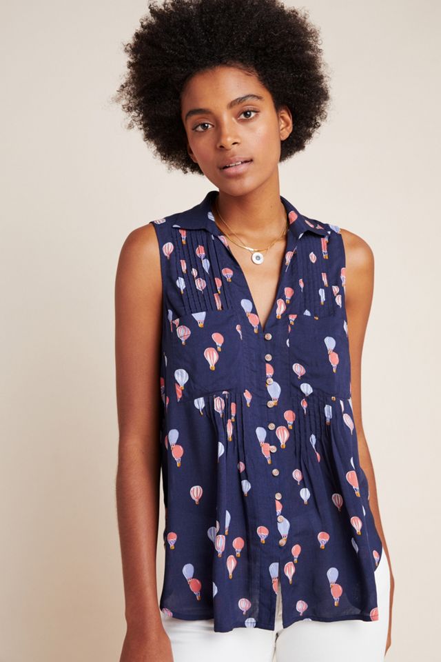 Maeve Whimsical Pintucked Blouse #3