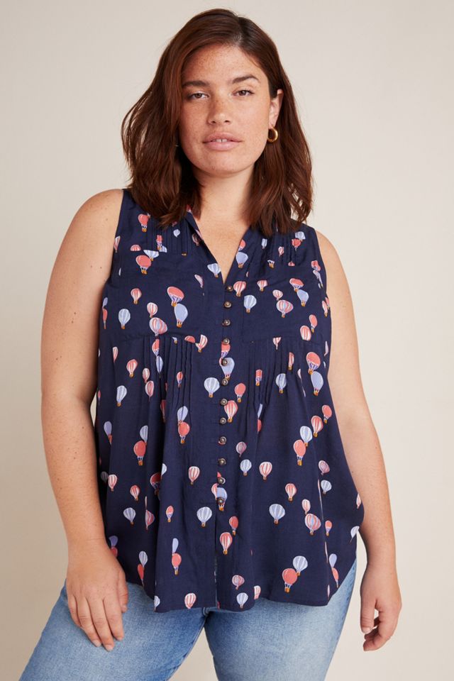 Maeve Whimsical Pintucked Blouse #7