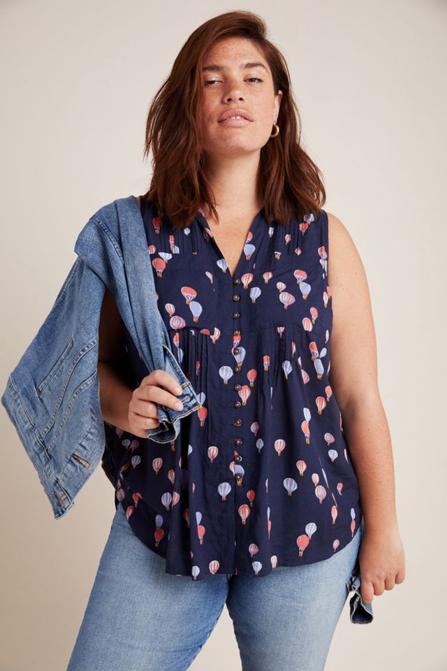 Maeve Whimsical Pintucked Blouse #4