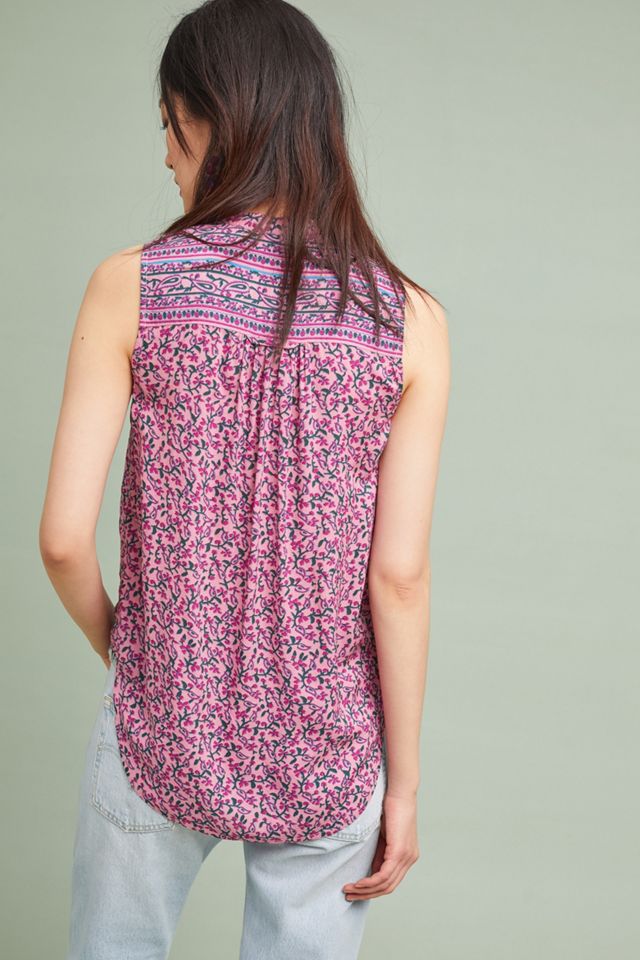 Austin Pintucked Tank Black