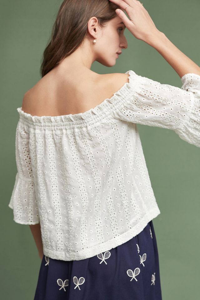 Off-The-Shoulder Eyelet Blouse #3