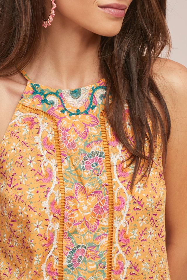 Melina Embroidered Halter Top #1
