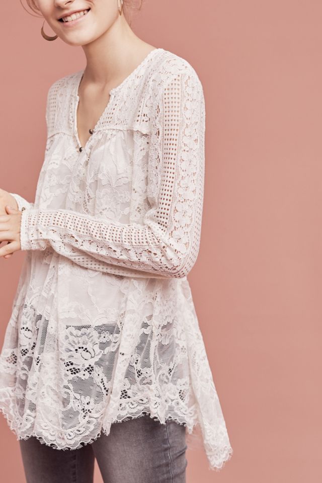 Scalloped Lace Henley #2