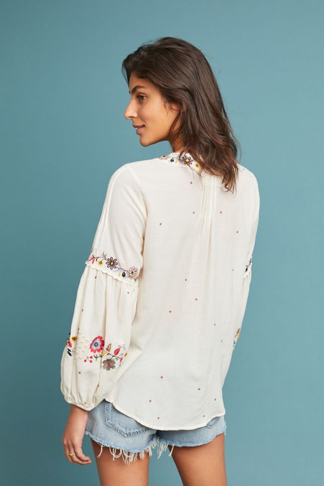 Carthage Embroidered Peasant Top #1