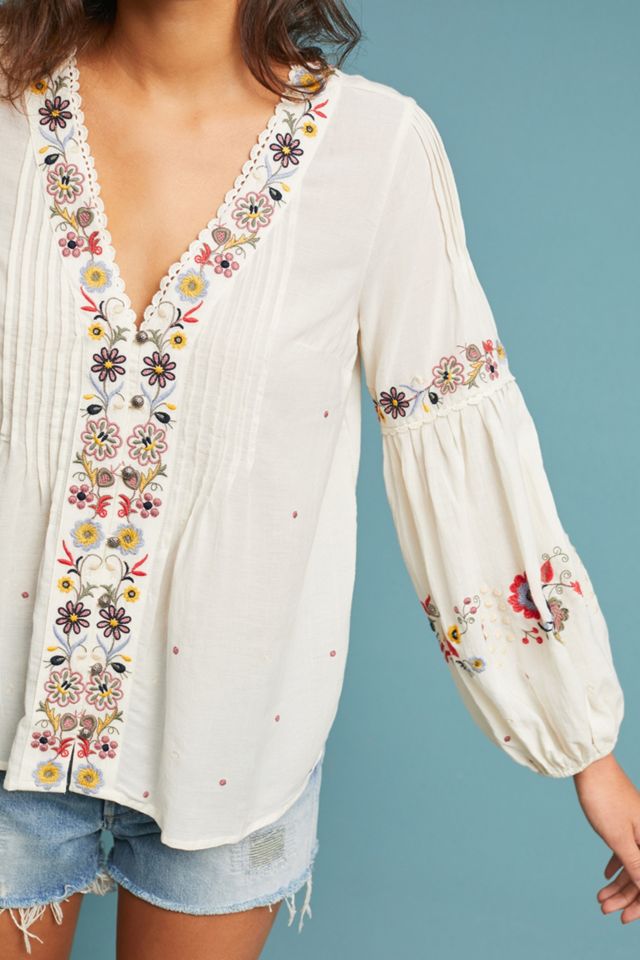 Carthage Embroidered Peasant Top #2