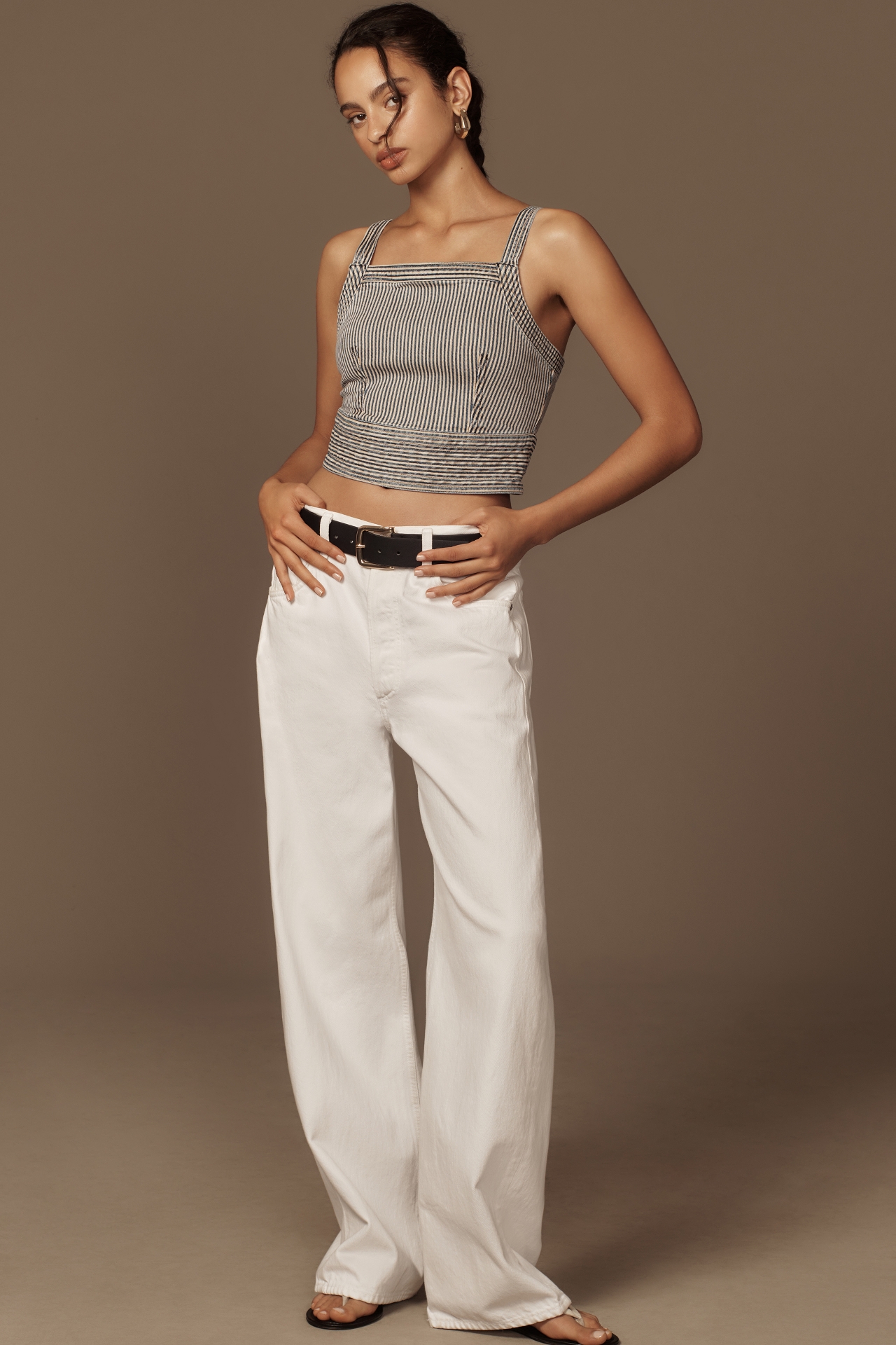 Pilcro Nika Embroidered Cropped Tank