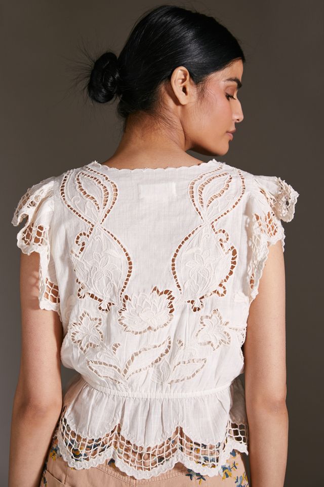 Lace V-Neck Blouse #1