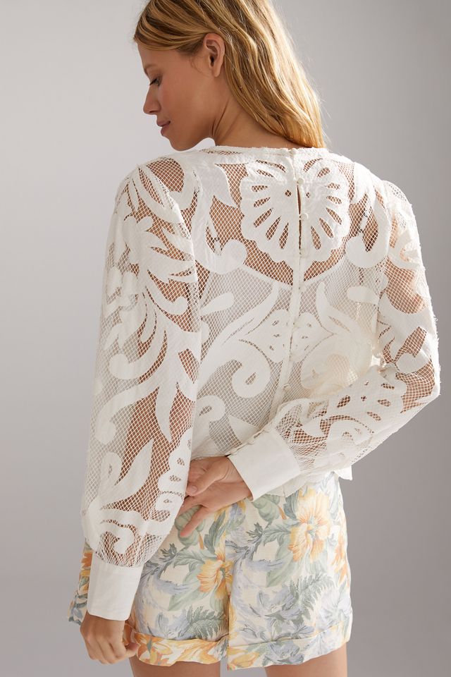 By Anthropologie Lace Detail Blouse #2