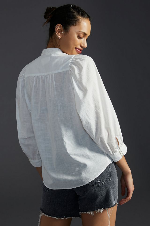 By Anthropologie Bella Cutwork Buttondown #3
