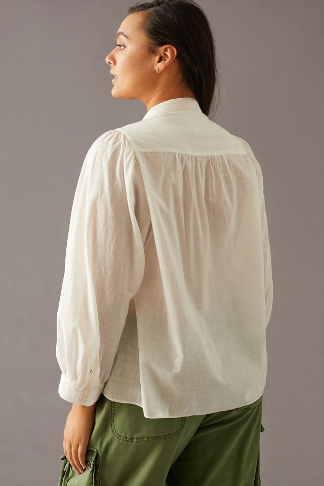 By Anthropologie Bella Cutwork Buttondown #6