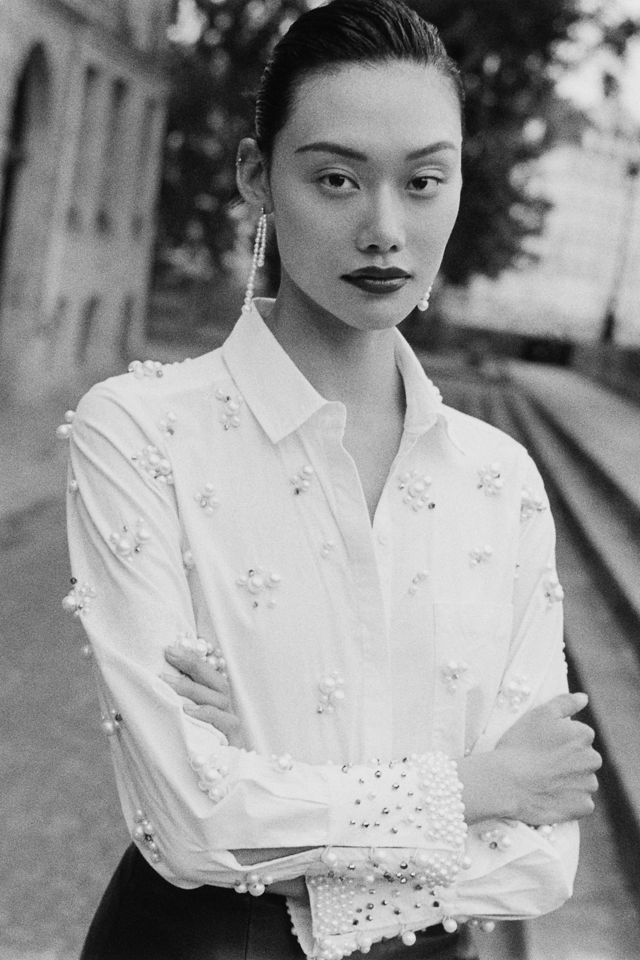 Maeve Pearl-Embellished Shirt #1