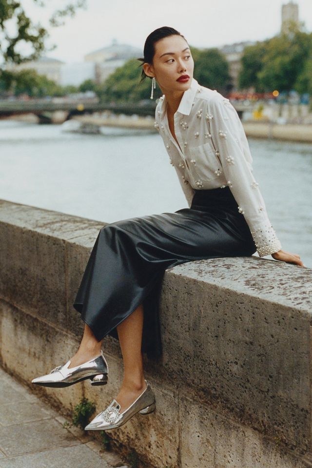 Maeve Pearl-Embellished Shirt #2