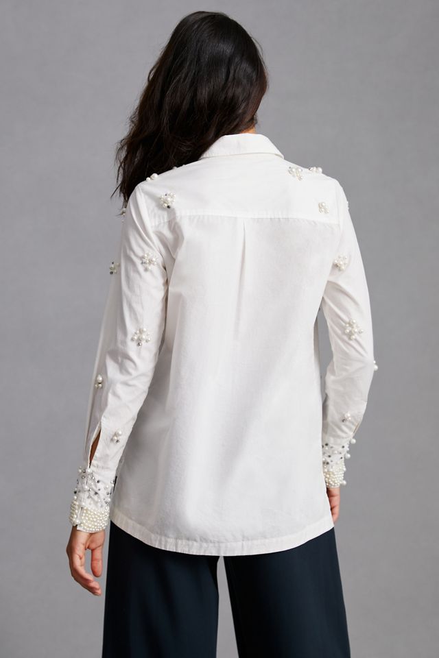 Maeve Pearl-Embellished Shirt #5
