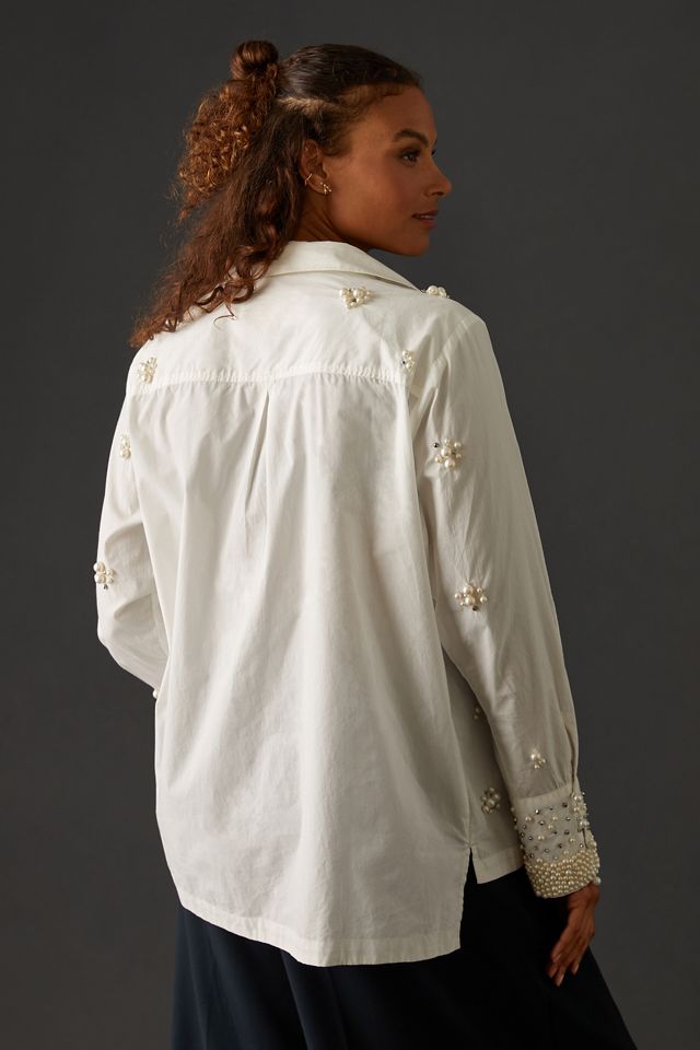 Maeve Pearl-Embellished Shirt #8