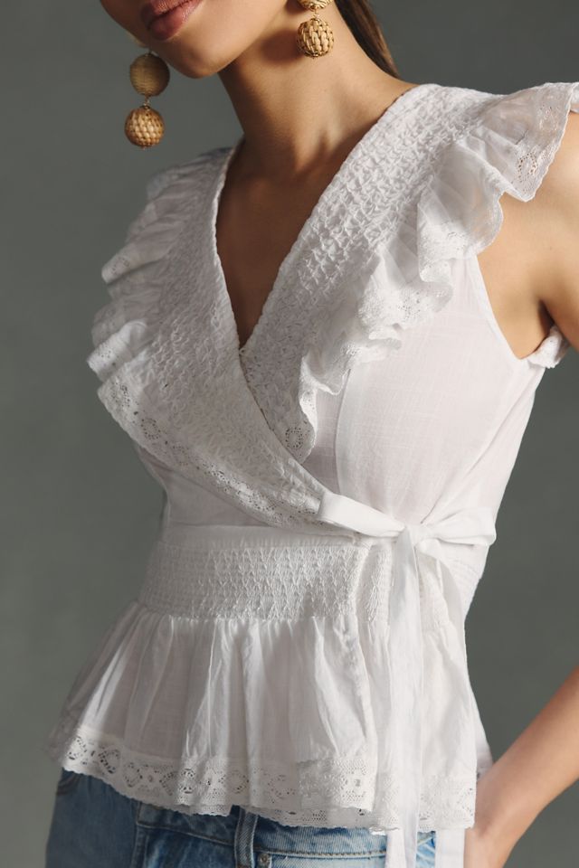 By Anthropologie Deep-V Ruffled Blouse #3