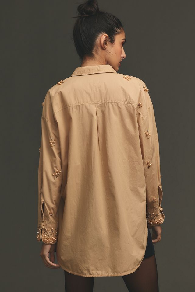 The Bennet Buttondown Shirt by Maeve: Pearl-Embellished Edition #1