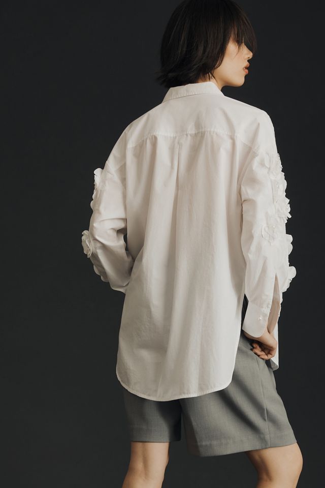 Bennet Buttondown Shirt by Maeve: Floral Appliqué Edition #1
