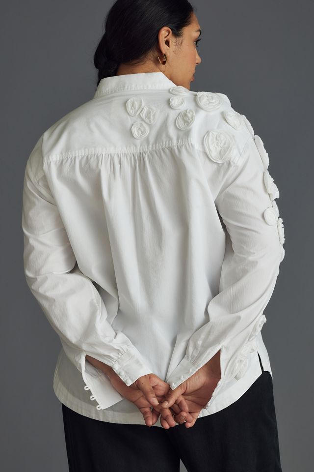 Bennet Buttondown Shirt by Maeve: Floral Appliqué Edition #5