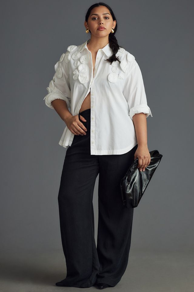 Bennet Buttondown Shirt by Maeve: Floral Appliqué Edition #6