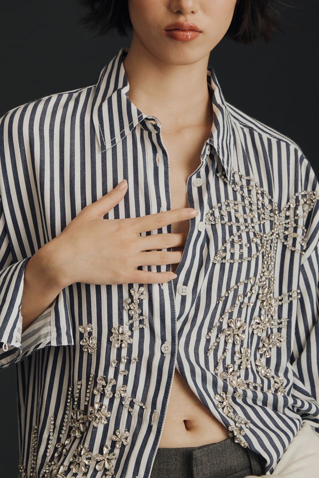The Bennet Buttondown Shirt by Maeve: Beaded & Sequined Edition #1