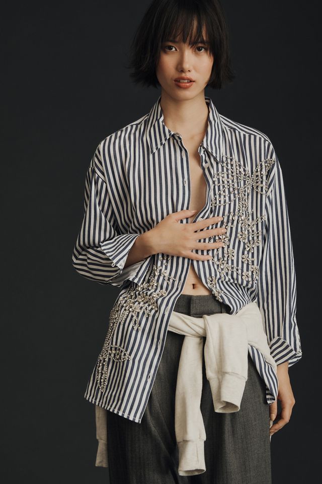The Bennet Buttondown Shirt by Maeve: Beaded & Sequined Edition #4