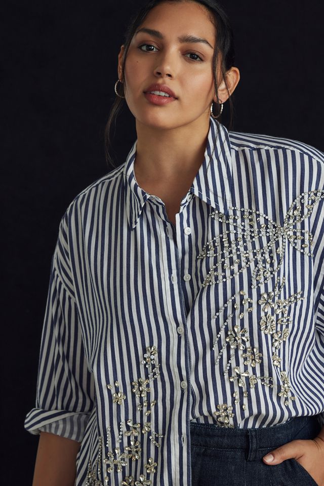 The Bennet Buttondown Shirt by Maeve: Beaded & Sequined Edition #8
