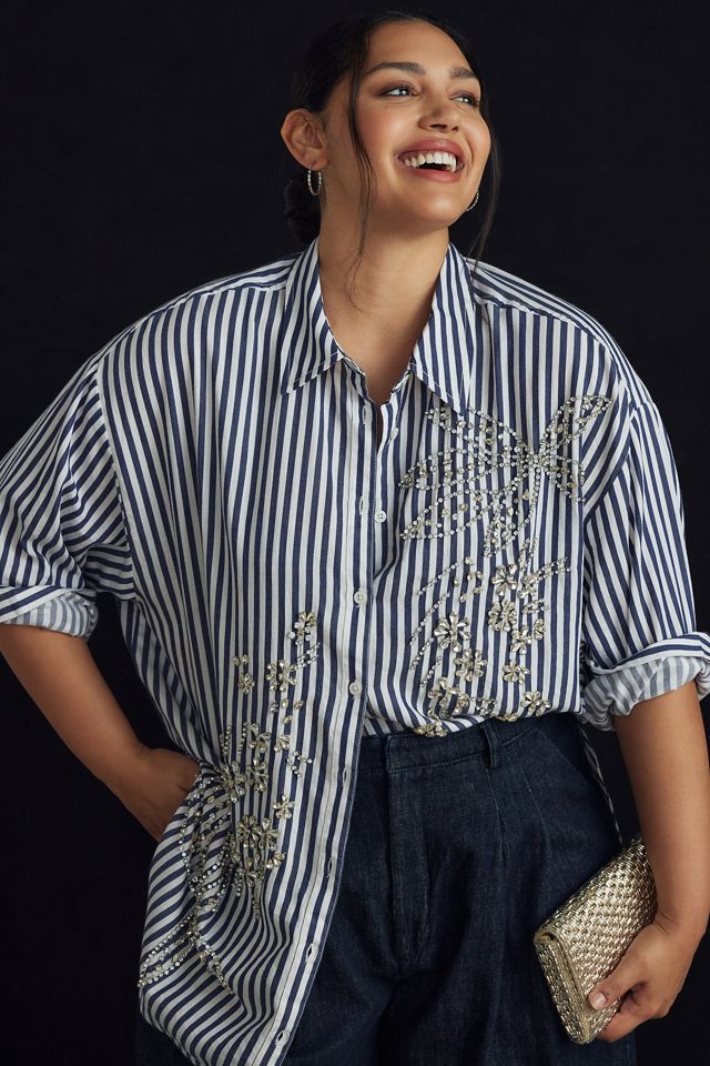 The Bennet Buttondown Shirt by Maeve: Beaded & Sequined Edition #5