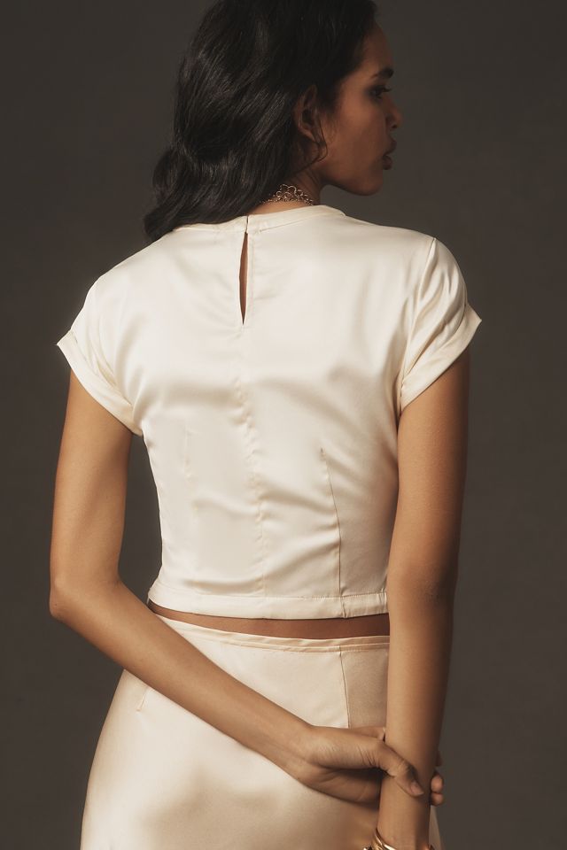 By Anthropologie Satin Baby Tee #1