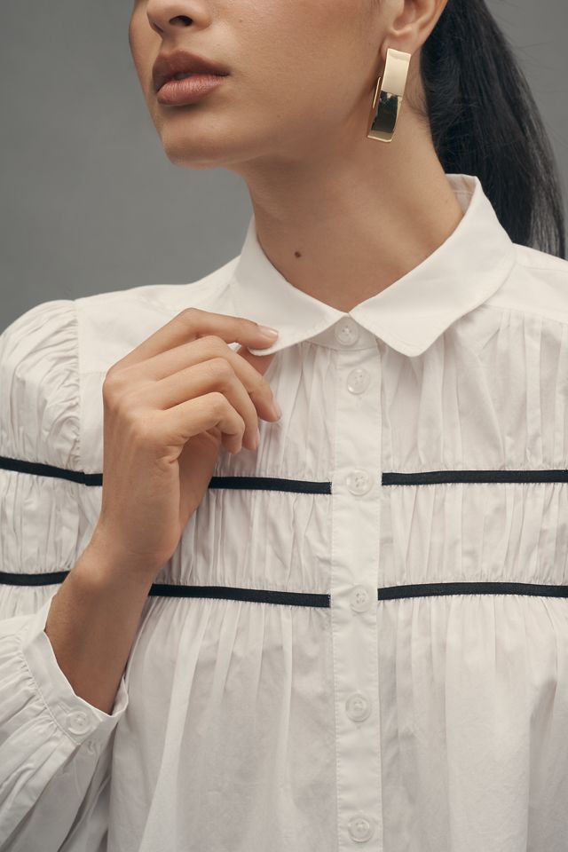 The Leandra Shirred Yoke Blouse by Maeve #3