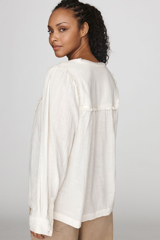 Pilcro 100% Cotton Ruffle Blouse #1