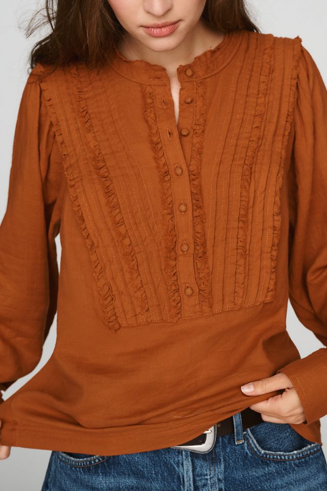 Blouse à volants en coton 100% Pilcro #1