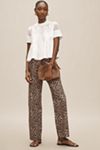 En Elly Short-Sleeve Lace Poplin Swing Top