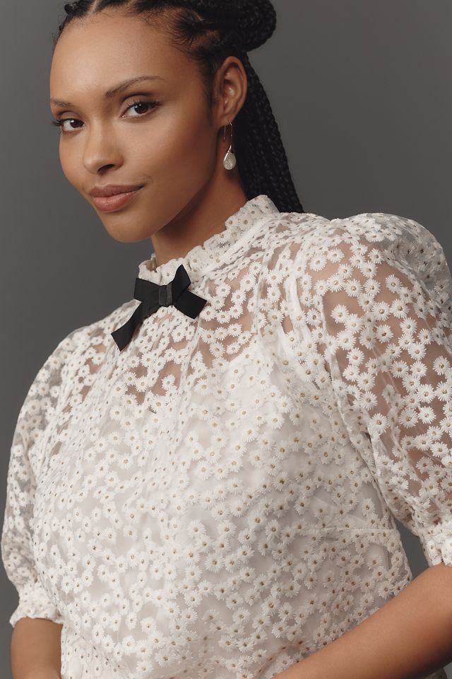 En Elly Puff-Sleeve Bow Blouse #6