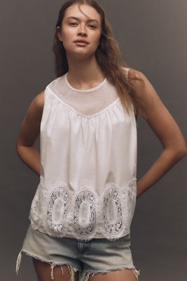 The Iris Poplin Sleeveless Blouse by En Elly