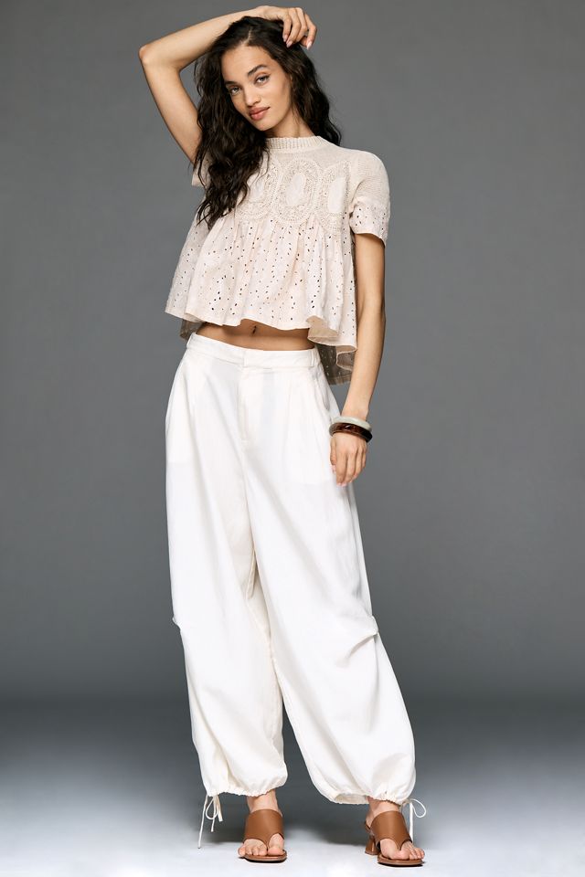 ELLIE エリー ショートポケットニットebur ELIN gypsohila The Iris Short-Sleeve Sueded Blouse by En Elly | Anthropologie