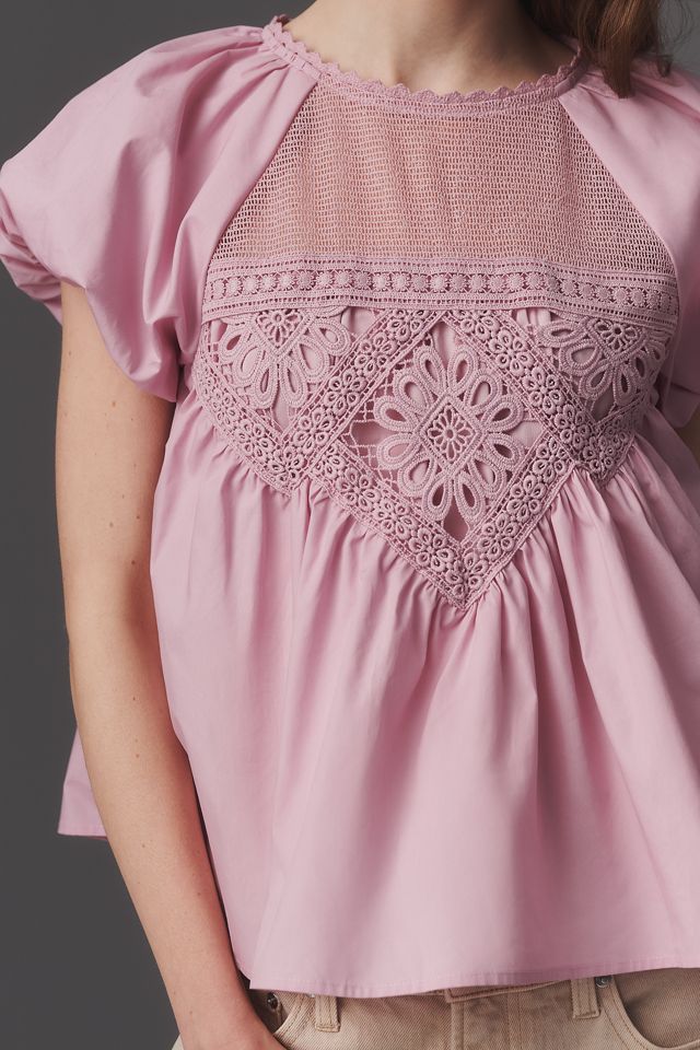 En Elly Häkelbluse mit Puffärmeln #2
