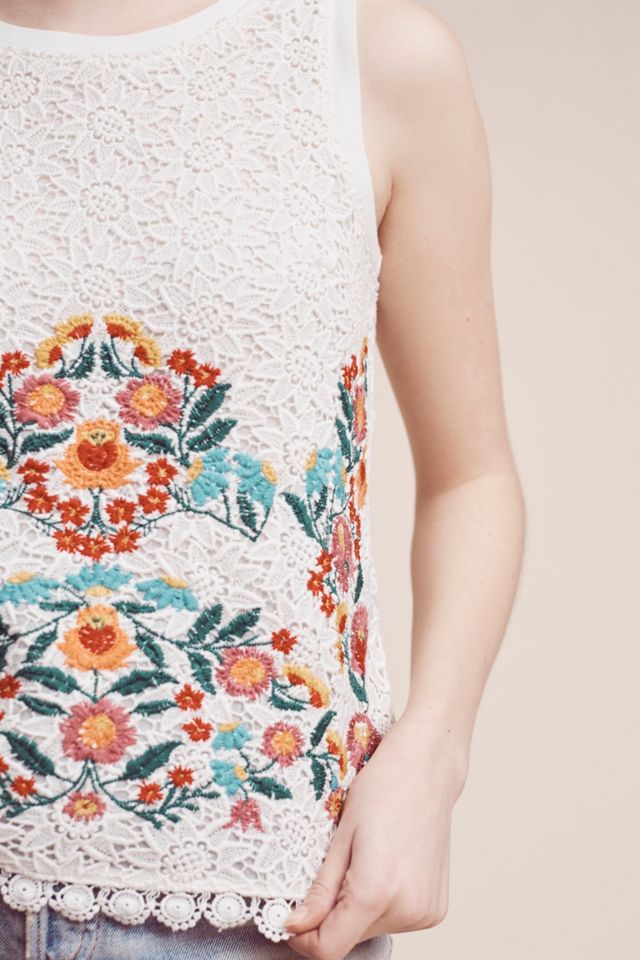 Embroidered Lace Shell #1