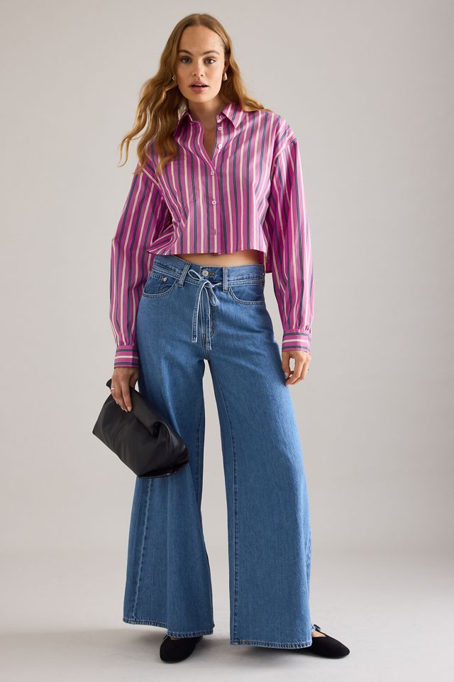 By Anthropologie Stripe Cropped Shirt #2