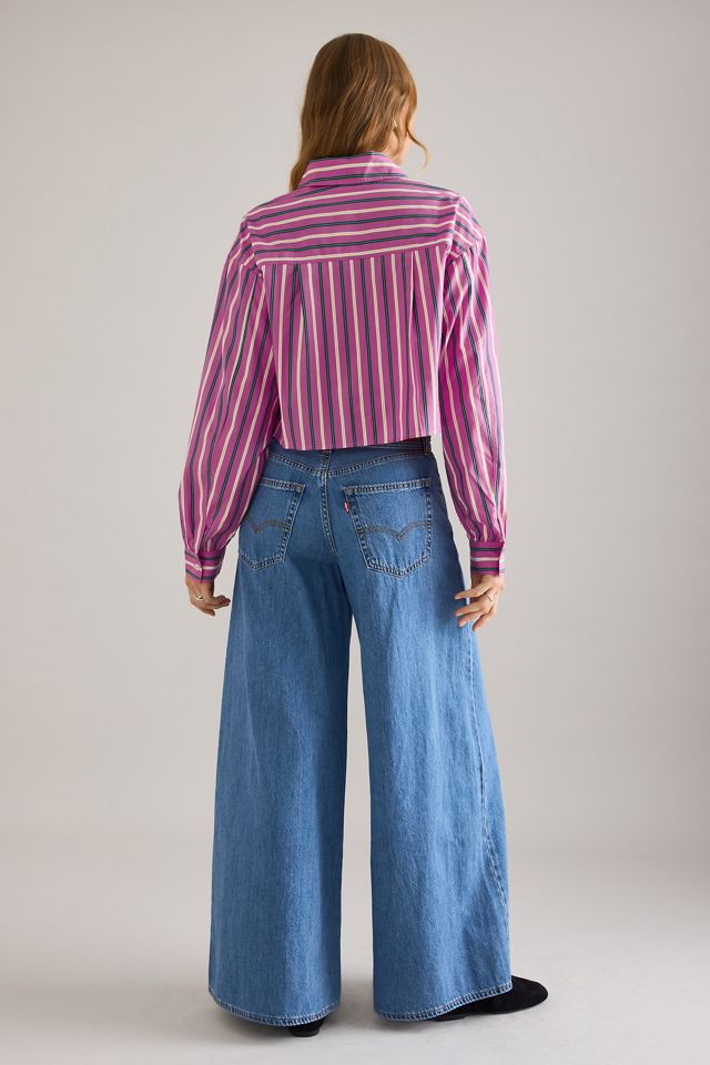 By Anthropologie Stripe Cropped Shirt #1