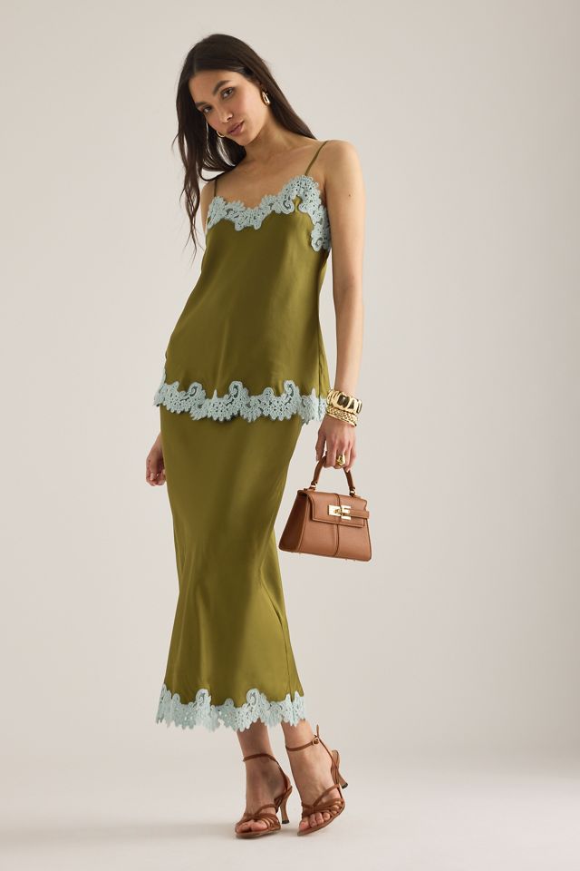 By Anthropologie Lace Trim Cami Top #2