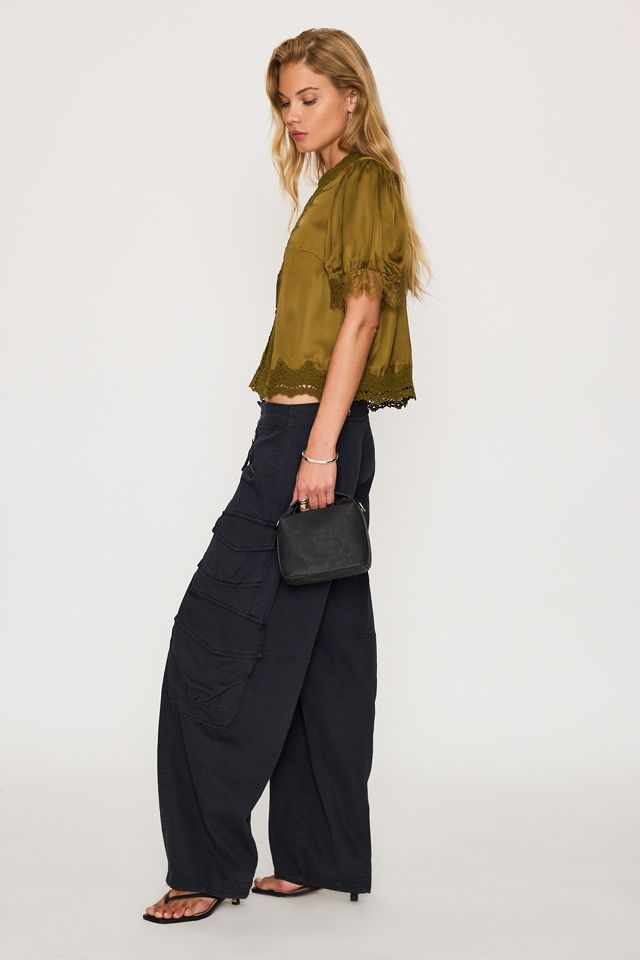 Chemisier en satin avec bordure en dentelle Stella By Anthropologie #3