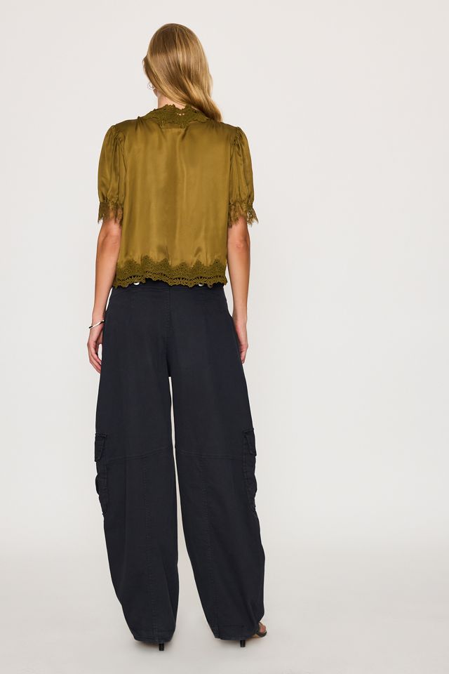 Chemisier en satin avec bordure en dentelle Stella By Anthropologie #5