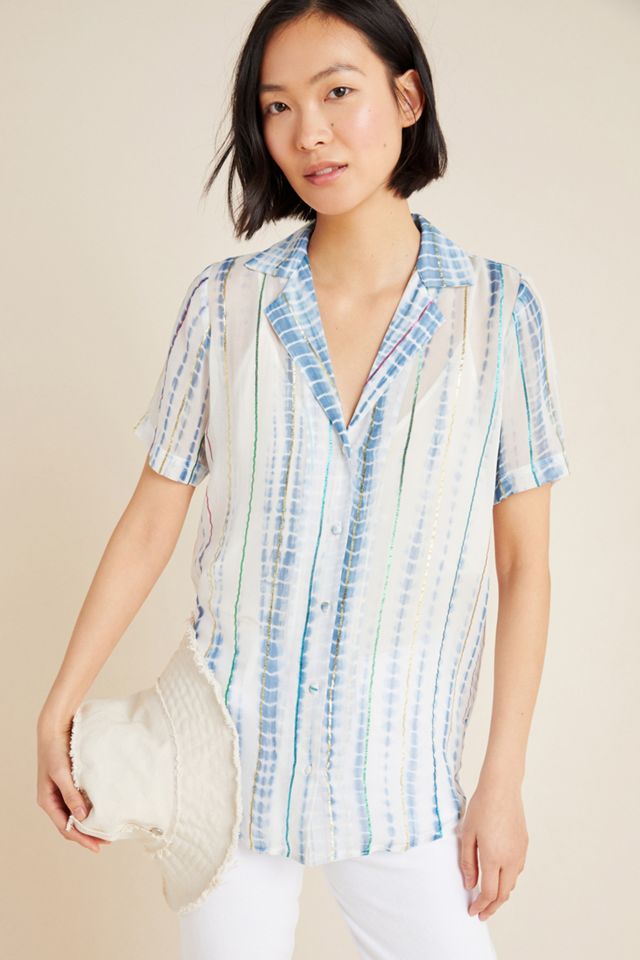 Tie-Dye Shimmer Buttondown #3